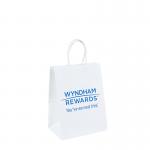 Brown/White Kraft Paper Packaging Bags Flexo Printing With Twist Rope for sale