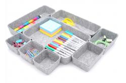 China 8 Pieces Drawer Dividers Organization Grey Felt Boxes supplier
