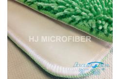 China Easy Cleaning Green Microfiber Reusable Mop Pads / Chenille Mop Pad supplier