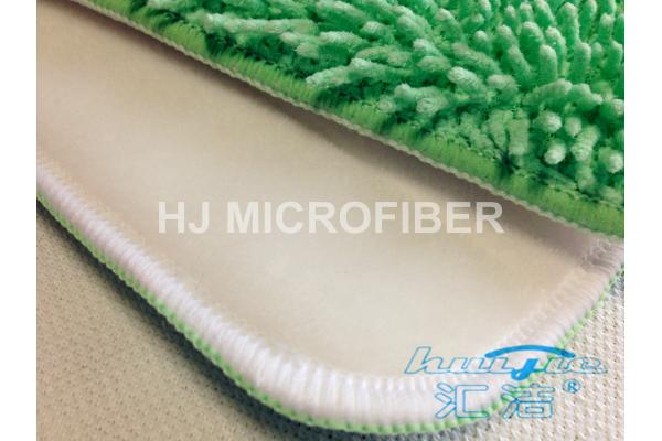 Easy Cleaning Green Microfiber Reusable Mop Pads / Chenille Mop Pad