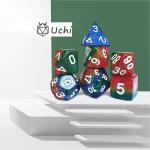 Shin Golden Powder Rainbow Resin Boarding Dice Set Dragon and Dungeon for sale