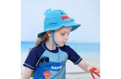China Wide Brim Blue Cartoon Bucket Hat UPF 50+ SGS UPF Certificate supplier