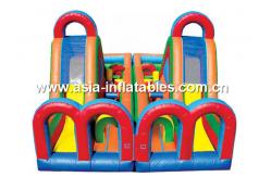 China Inflatable Turbo Rush Obstacle Challenge With Dual Slide Lane For Extream Games supplier