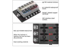 China M5 Stud 12 Way Marine Blade Fuse Holder 32V ATC With Sticker Label supplier