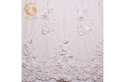 China Classical White Lace Fabrics Material Handmade 80% Nylon 0.9144m Length supplier
