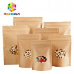 Stand Up k Kraft Customized Paper Bags With Polyethylene And Clear Window for sale