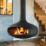 Hotel And Indoor Rotating Suspended Fireplace Hanging for sale