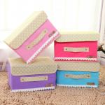 Portable 420D 600D Non Woven Closet Underwear Storage Box With Lid