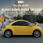K032 Gloss Sunflower Yellow TPU Color Car Paint Protection Film Vinyl Wrapping Foil for sale