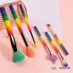 Colourful Handle Synthetic Hair Makeup Brush 6Pcs Aluminum Ferrule for sale