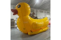 China Customized Swimming Inflatable Floating Yellow Duck Airtight Big Inflatable Duck Boats With Seat supplier