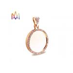 Round Photo Frame Diamond Pendant DIY Jewelry Charms for sale