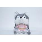 Grey / White Husky Dog Plush Toy , Adorable Siberian Husky Stuffed Animal for sale
