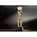32cm Height Polyresin Trophy With Crown On The Top Custom Size & Color Available for sale