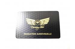 China Deep Etching Logo Metal Membership Card With Debossed Texture supplier