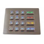 16 Keys IP67 Panel Mount Keypad Backlit Customized Stainless Steel Keypad for sale