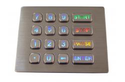 China 16 Keys IP67 Panel Mount Keypad Backlit Customized Stainless Steel Keypad supplier