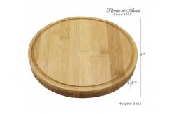 China Bamboo Wood Round Slide Out Cheese Board And Knife Set Non - Fragile supplier