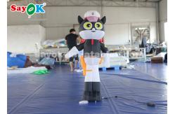 China Indoor Inflatable Cartoon Characters 1.5 Meter Black Cat Sheriff Model supplier