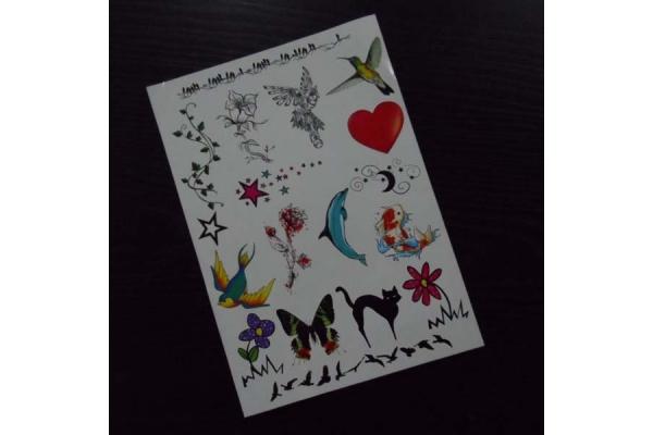 Butterfly temporary tattoo, Flower temporary tattoo, fake tattoo