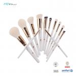 eco friendly 12pcs Gold Ferrule cosmetic brush set powder foundation for sale