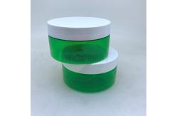 China Empty Plastic PET Jar With Green Body / Cream Jars Cosmetic Packaging supplier