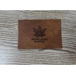 Sew On Clothing PU Leather Patches Garment Labels Embossed Logo for sale