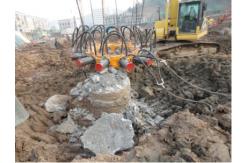 China High Quality Round Pile Head Hydraulic Pile Breaker Installed On Excavator supplier