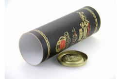 China Embossing Print Paper Wine Tube Packaging Tin Lid Cardboard Cans supplier