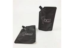 China Squeeze Liquid Stand Up Spout Pouch Bag Black Matte Print Label Juice supplier
