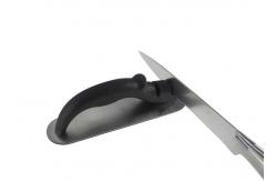 China Manual Black Two Step Knife Sharpener , Coarse Knife Sharpener For Pocket Knife supplier