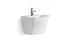 China Square Ceramic Wall Hung Wash Basin For Functional Bathrooms supplier