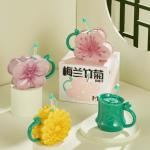 Ready To Ship In Stock Chinese style large capacity plum, orchid, bamboo and chrysanthemum milk coffee mugs custom, suitable for office and home for sale
