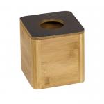 Custom Hotel Guestroom Resin Collection  PU Leather And Wood Square  Tissue Box for sale