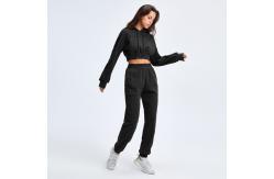 China Cotton 85% Cropped Loose Fit Cotton Set Womens Casual Suits Athletic Yoga Sets supplier
