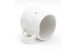 China Custom Design White 16oz 3d Hand Paint Earthenware Owl Mug Ceramic Coffee supplier