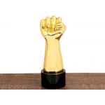 Fist Shape Resin Trophy Cup Gold Electroplated For Outstanding Staff / Employees for sale