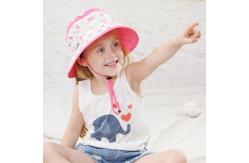 China Lightweight Fabric Wide Brim Bucket Hats 43cm Childrens Sunhat supplier