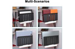 China Function Desk Side No Drill Vertical Laptop Hanging Metal Organizer Bracket Silver supplier