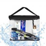 Large Double Zippers Clear Cosmetic Organizer Pouch for Carrying Makeup for sale
