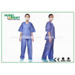 Blue SMS Disposable Protective Pajamas Kits For Doctor / Patient , Size  And Weight Customized for sale