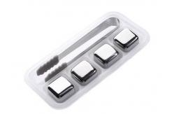 China Ice Cube Silver Mirror Polishing Metal Wine Cooler 27MM supplier