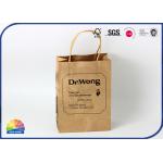 Stand Up Packaging Kraft Paper Bags Black Printing With Handles