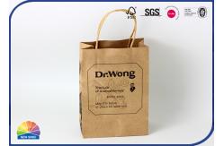 China Stand Up Packaging Kraft Paper Bags Black Printing With Handles supplier