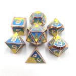 Hand Sanded Unique Handmade Durable metal 7 Piece Polyhedron Dice Set