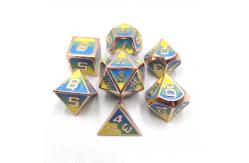 China Hand Sanded Unique Handmade Durable metal 7 Piece Polyhedron Dice Set supplier