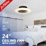 Low Profile 24 Inch Bladeless LED Ceiling Fan For Kids Bedroom for sale