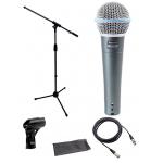 Shure Beta 58a Microphone Bundle Stage Stand With XLR Cable DMS003-KIT for sale