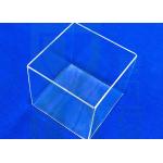 Cuboid Container Quartz Urn Clear Cube Size One Side Open Hardened for sale