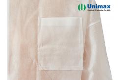 China Unimax Medical PP or SMS Lab Coat with Press Stud Buttons supplier